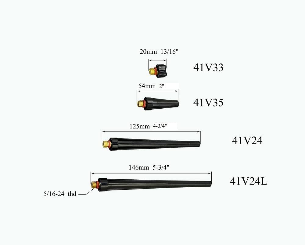 RIVERWELD TIG Welding Torch Back Caps Long 41V24 for WP 9 20 25 5pcs