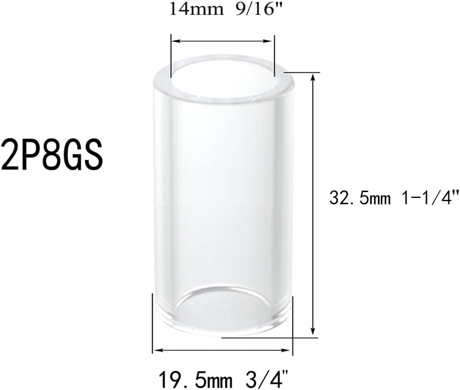RIVERWELD TIG Glass Cups Clear Quartz Nozzle 2P8GS 9/16" 14mm 5pcs