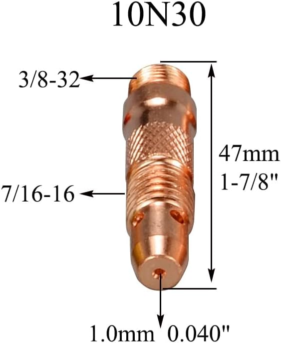 RIVERWELD TIG Welding Collet Bodies 10N22 10N30 .040" 1.0mm 10pcs