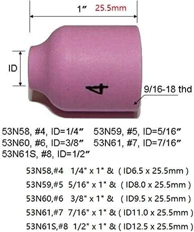 RIVERWELD TIG Gas Lens Collet Body 53N 45V Ceramic Cup 53N series kit 24pcs