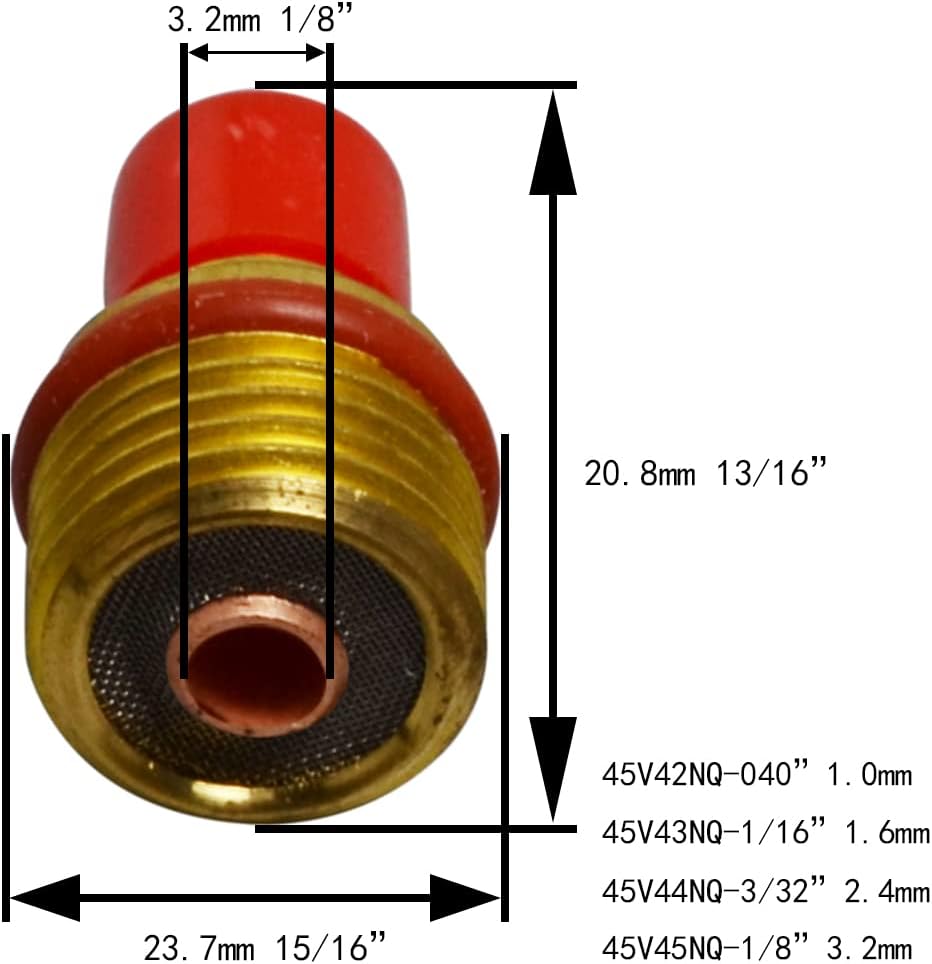 RIVERWELD TIG Gas Lens Collet Bodies 45V 13N Champagne R type 53NACN 14-16#