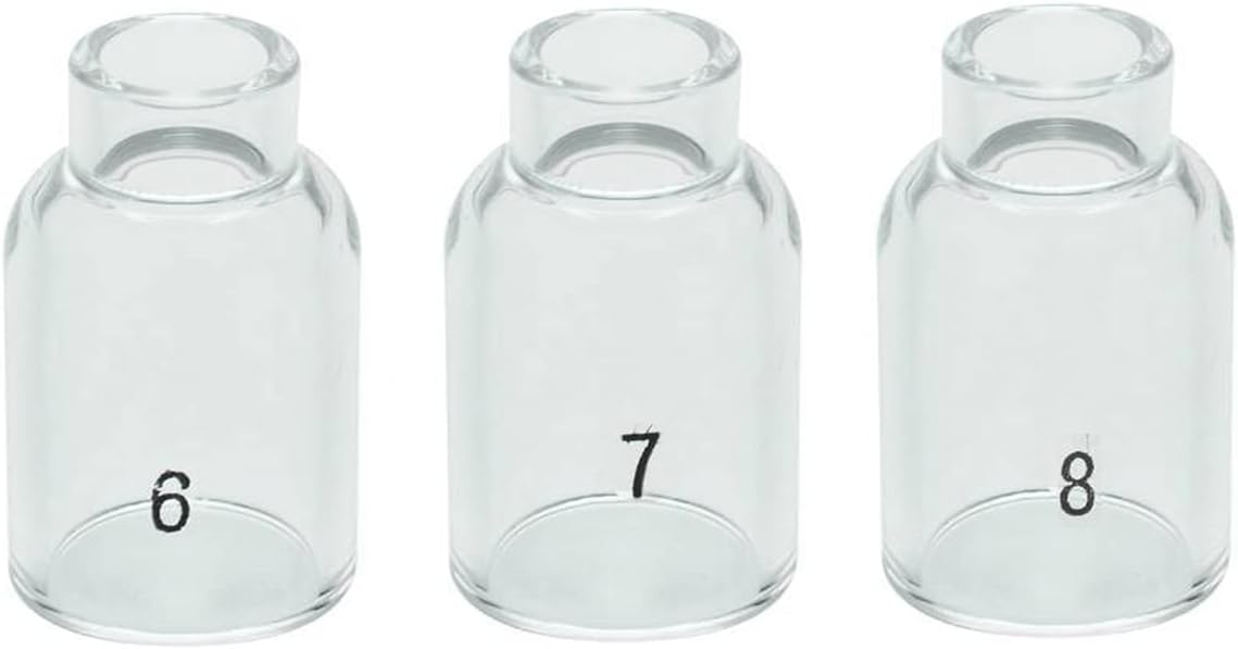RIVERWELD TIG Glass Cups Clear Quartz Nozzle 6# 3/8", 7# 7/16", 8# 1/2"