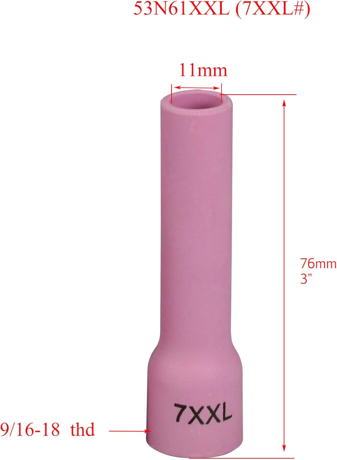 RIVERWELD TIG Gas Lens Alumina Nozzle 53N61XXL #7XXL 7/16" 11.0mm 10pcs