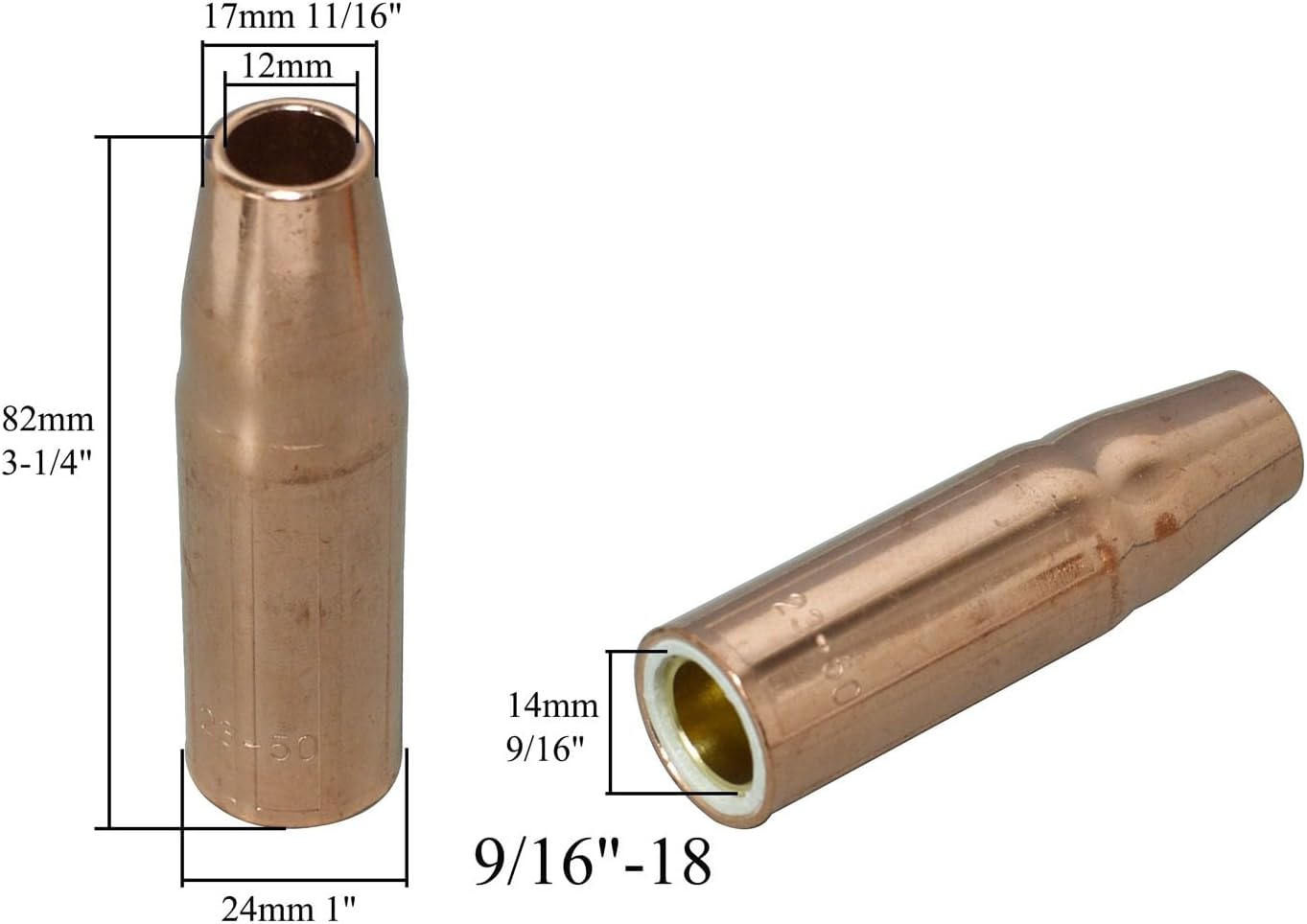 RIVERWELD MIG Welding Torch Gun Gas Nozzle 23-50 1/2" 12.7mm Orifice