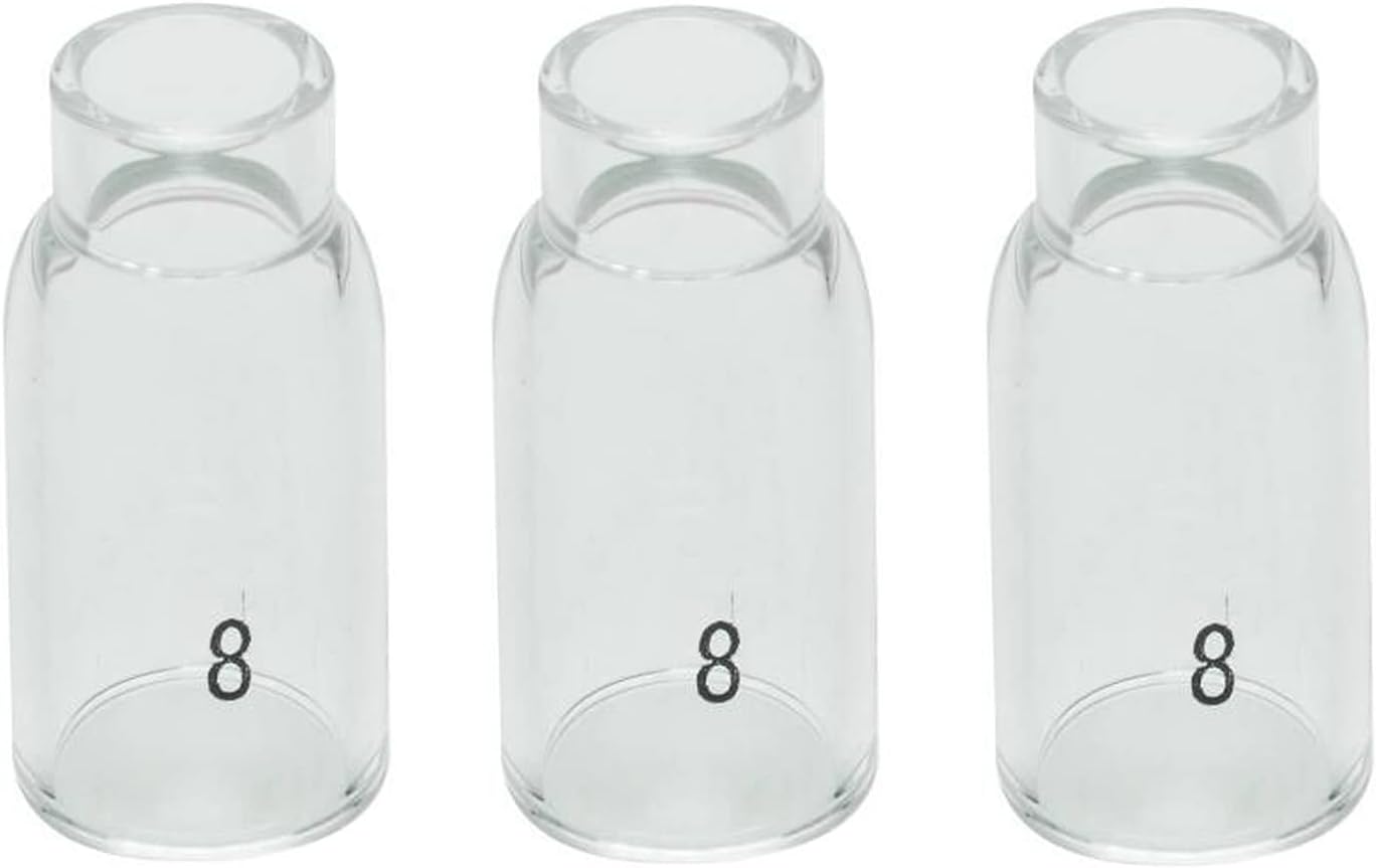 RIVERWELD Glass Cups Clear Quartz Nozzle 54N14 8# 1/2" 12.5mm 3pcs