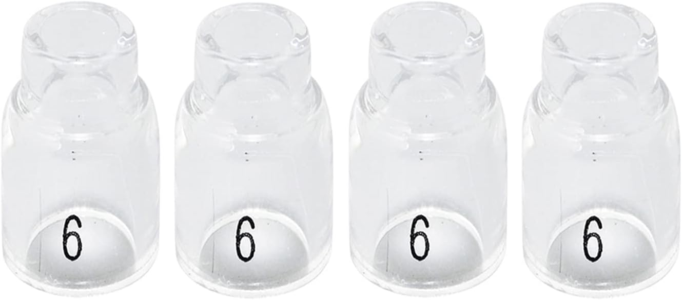 RIVERWELD TIG Quartz Nozzle Clear Glass Cups 13N10 6# 3/8" 9.5mm 4pcs