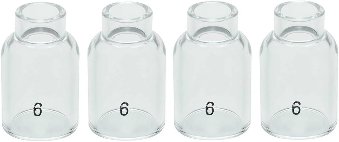 RIVERWELD TIG Quartz Nozzle Clear Glass Cup 53N60 6# 3/8" 9.5mm 4pcs