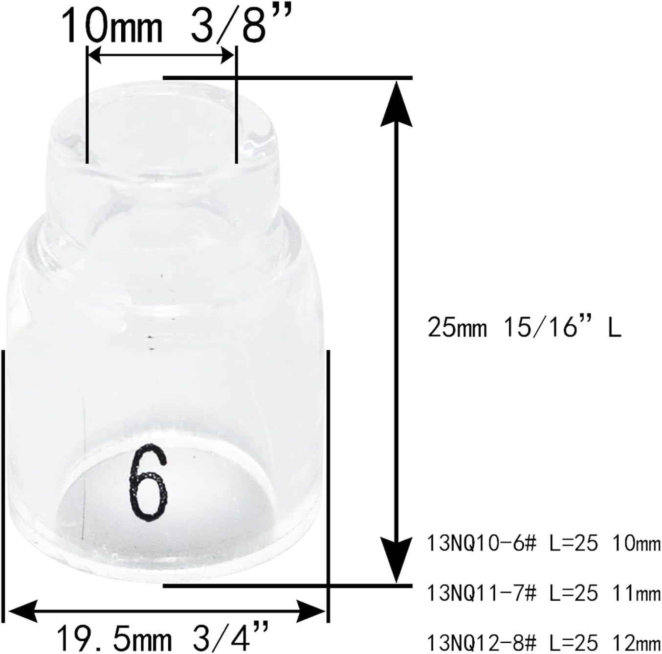 RIVERWELD TIG Wedge Collet Bodies 2C 13N series Quartz Nozzle 2P7GS 2P8GS