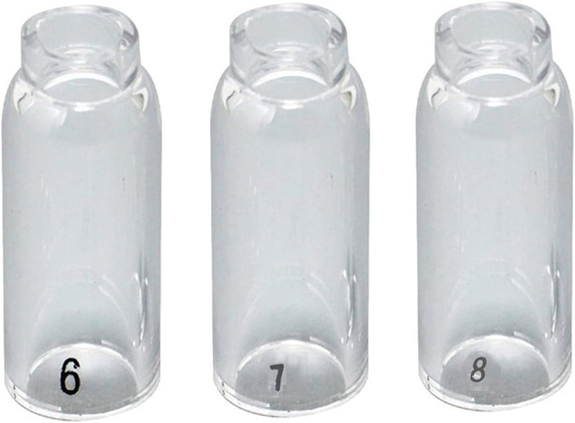 RIVERWELD TIG Glass Cups Clear Quartz Nozzles 6# 3/8", 7# 7/16",8# 1/2"