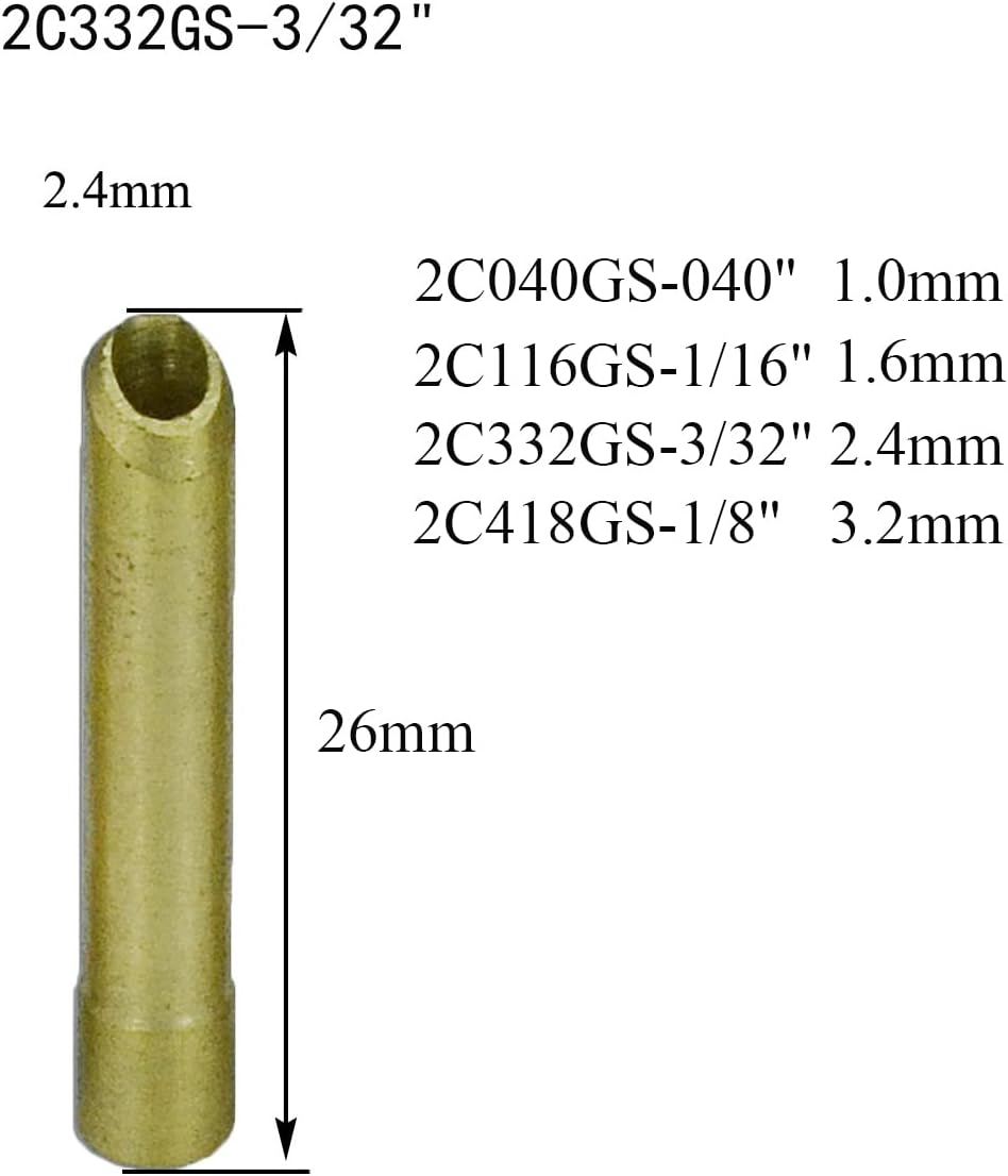 RIVERWELD TIG Wedge Collet Body 2C series Glass Cups 2P7GS 3/4" 19.5mm kit