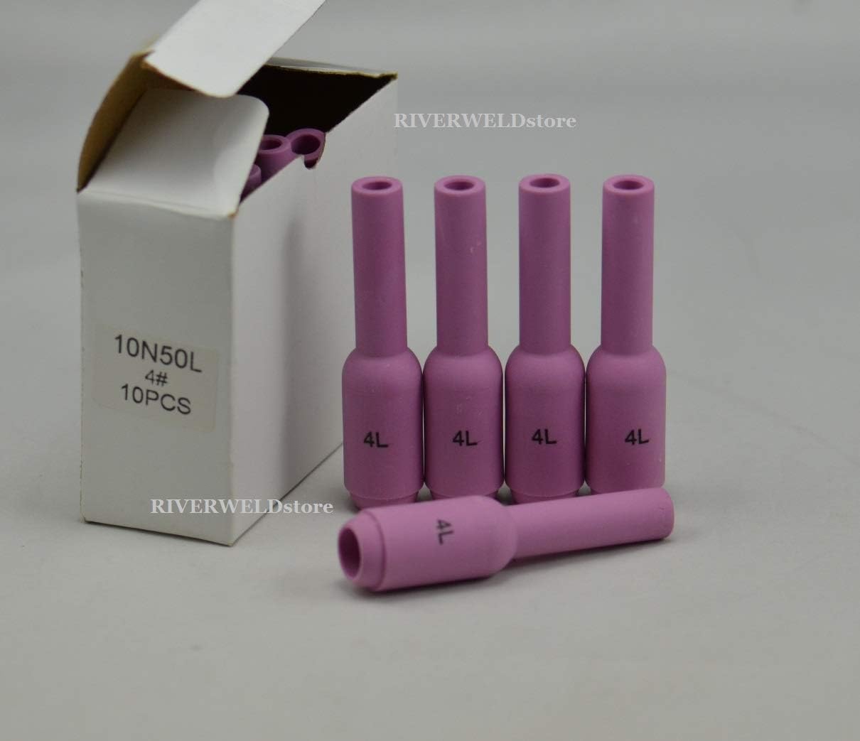 RIVERWELD TIG Alumina Nozzles Ceramic Cups 10N50L #4L 1/4" 6.5mm 10pcs
