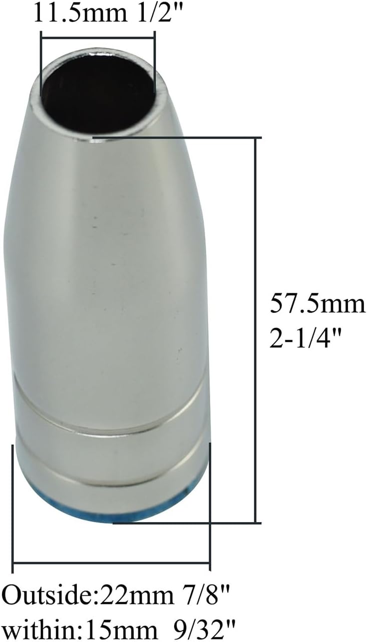 RIVERWELD 25AK MIG Tapered Gas Nozzles 145.0124 Made of Brass 4pcs