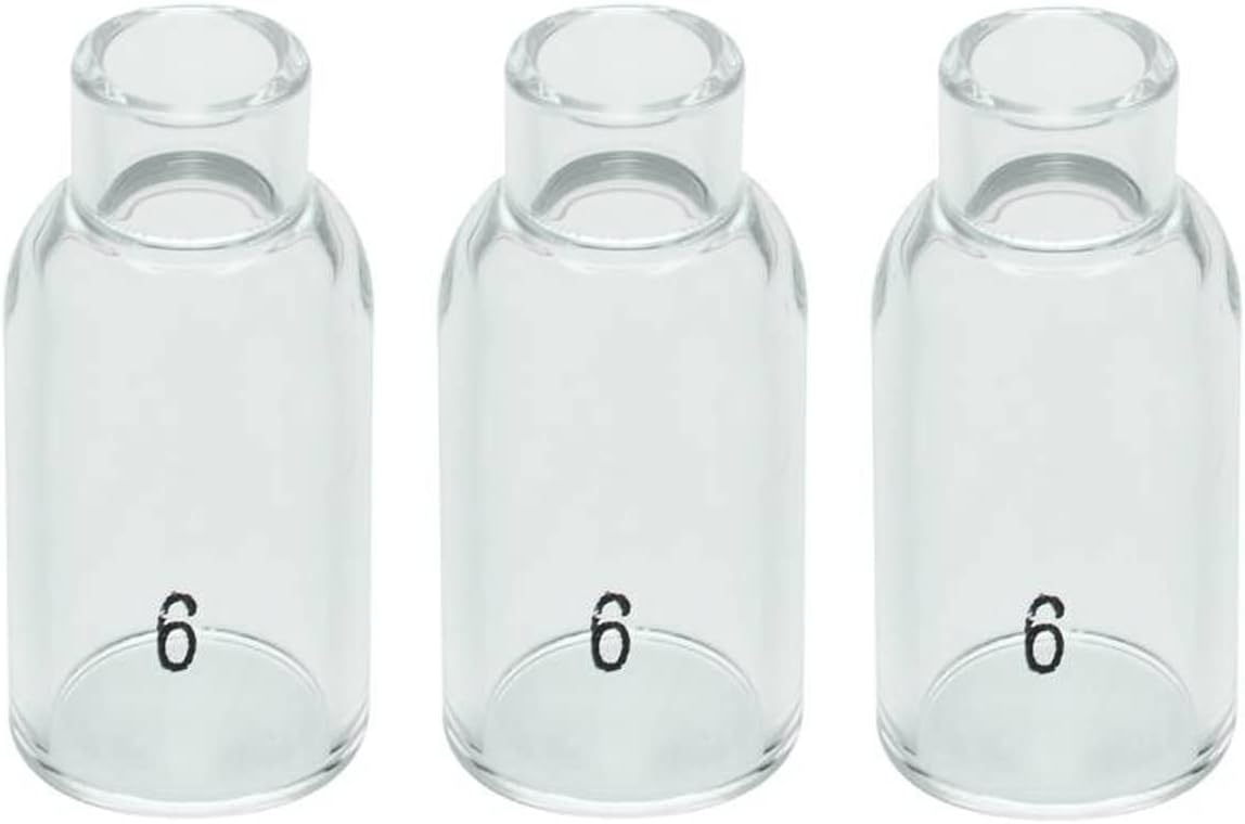 RIVERWELD TIG Glass Cups Clear Quartz Nozzle 54N16 6# 3/8" 9.5mm 3pcs