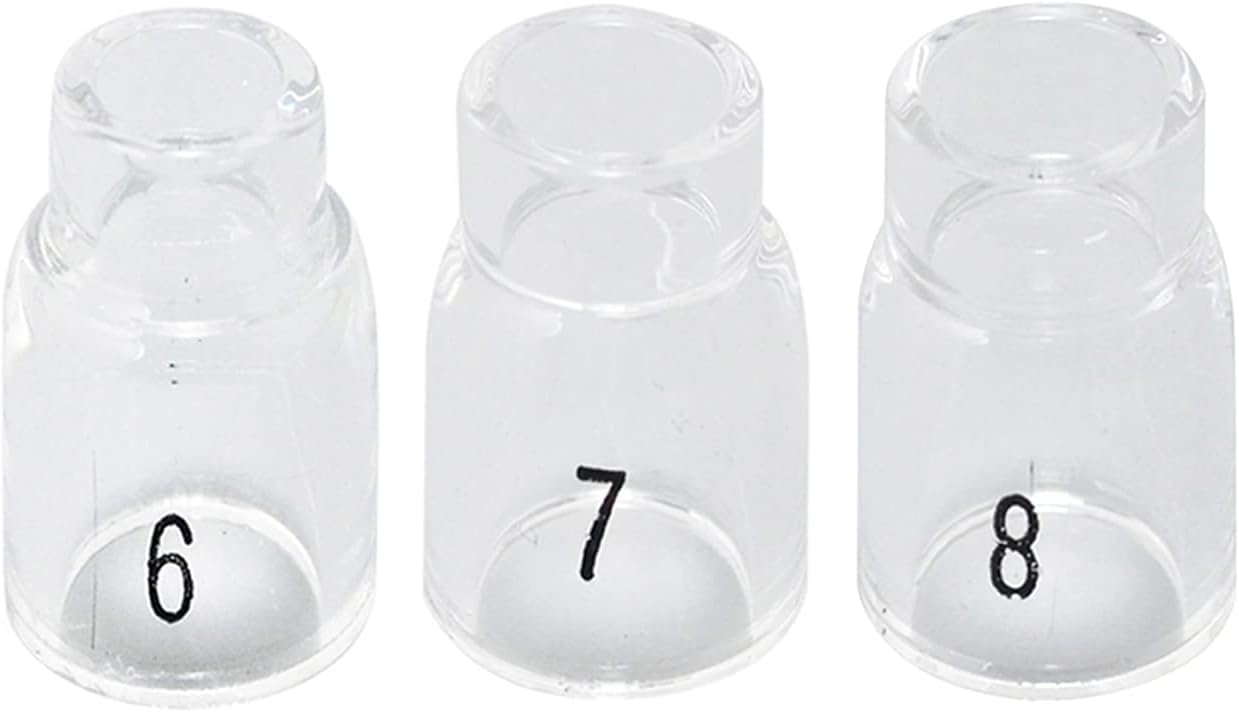 RIVERWELD TIG Glass Cups Clear Quartz Nozzle 6# 3/8", 7# 7/16", 8# 1/2"