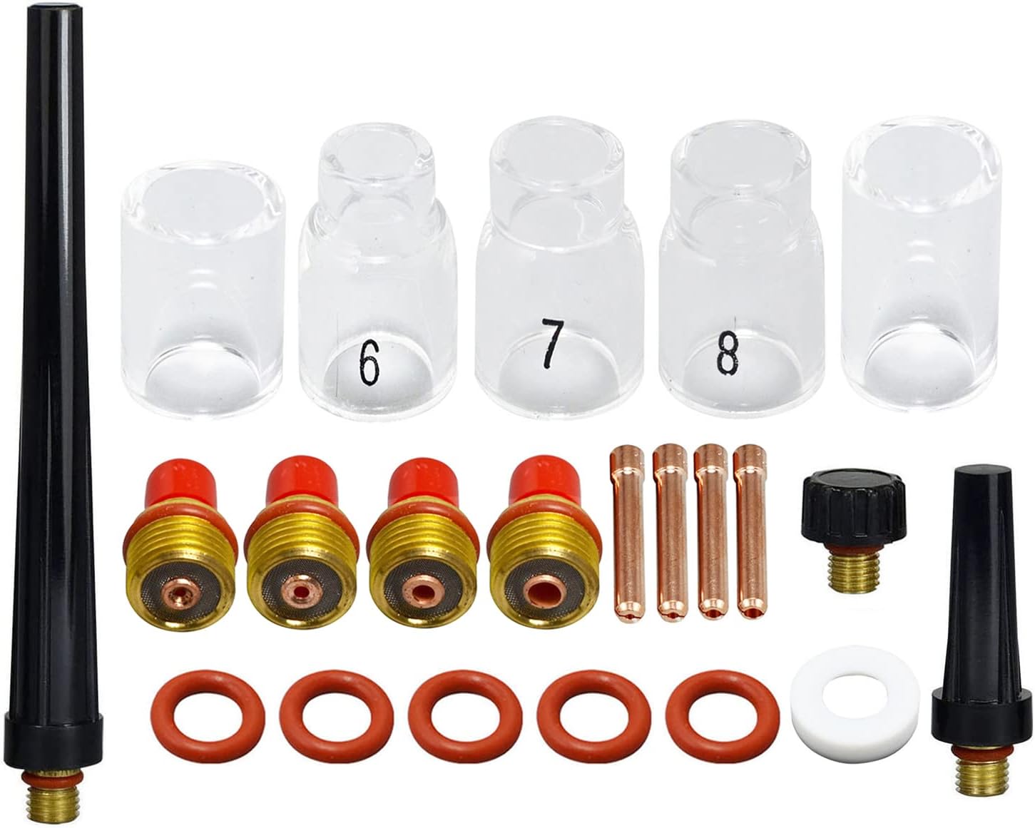 RIVERWELD TIG Gas Lens Wedge Collet Body 45V 13N Quartz Nozzle 2P7GS 2P8GS