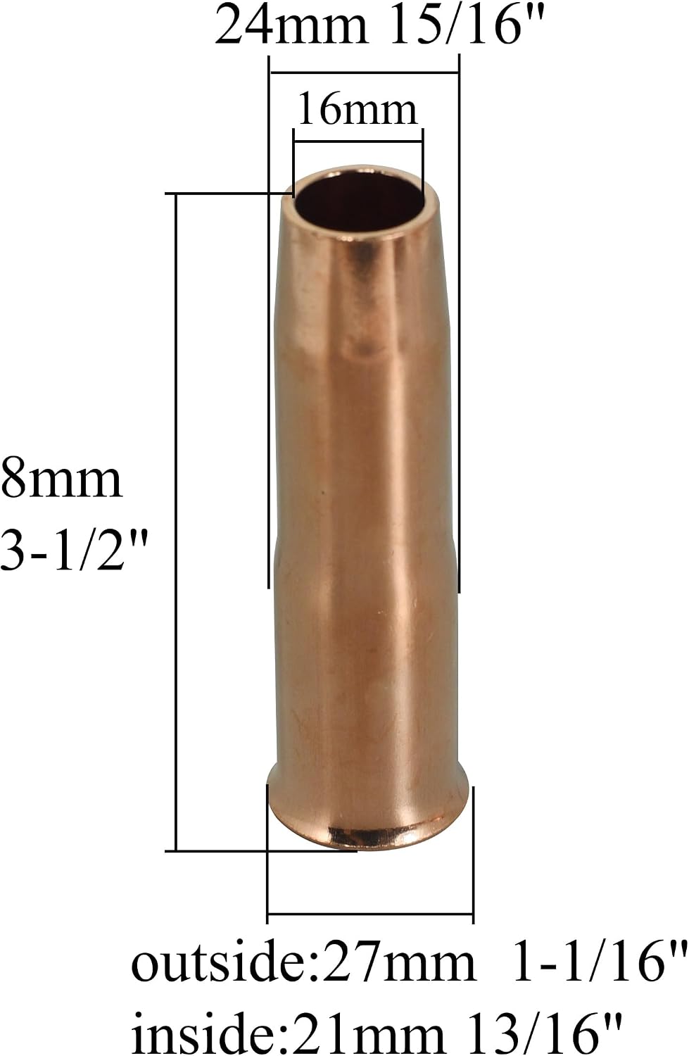 RIVERWELD MIG Welding Gun Gas Short Stop Slip On Nozzle 24A-62SS 5/8 15.9mm