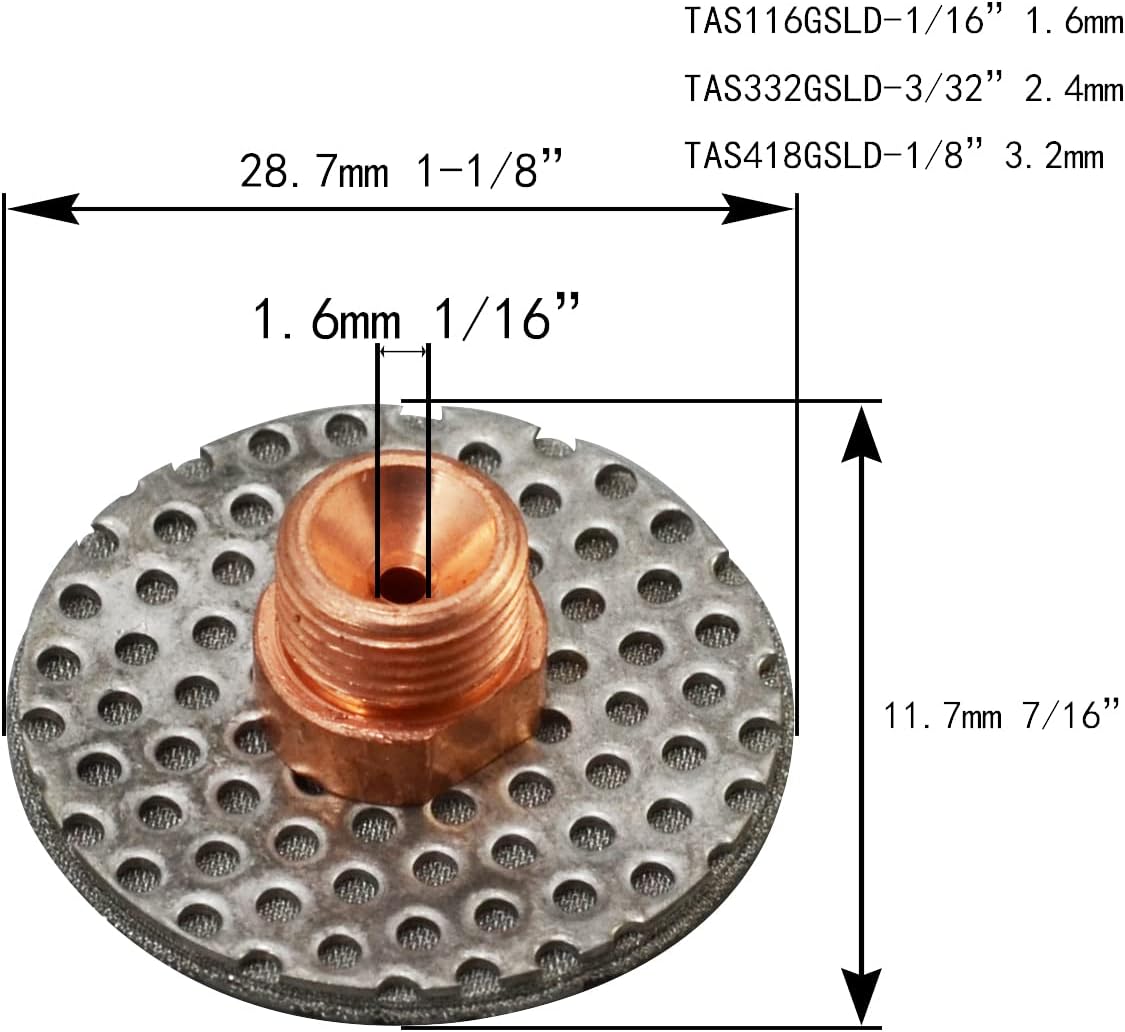 RIVERWELD TIG Wedge Collet Body 2C series Quartz Nozzle 2P18GSLD 4P18GSLD