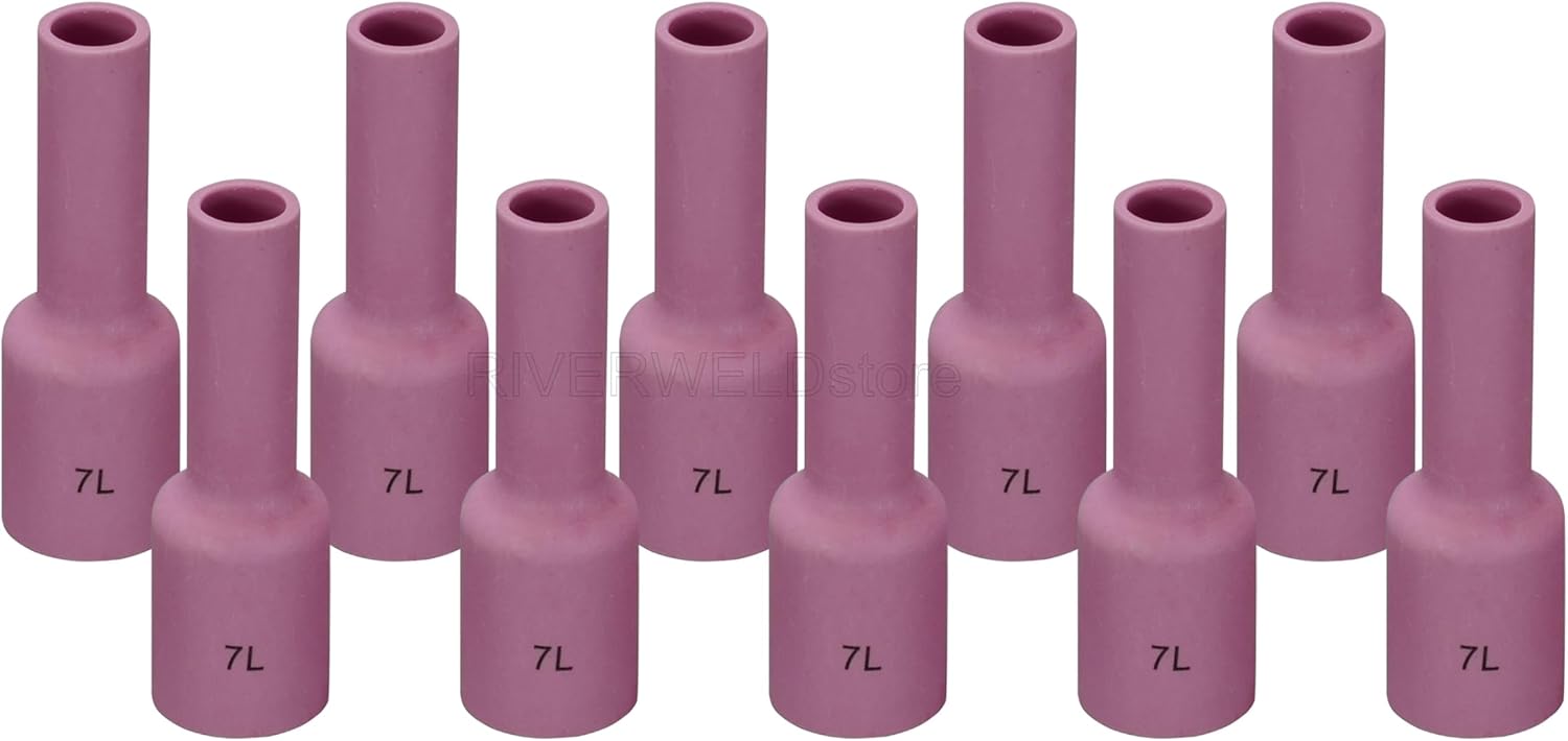 RIVERWELD TIG Gas Lens Alumina Nozzles 54N15L #7L 7/16" 11.0mm 10pcs