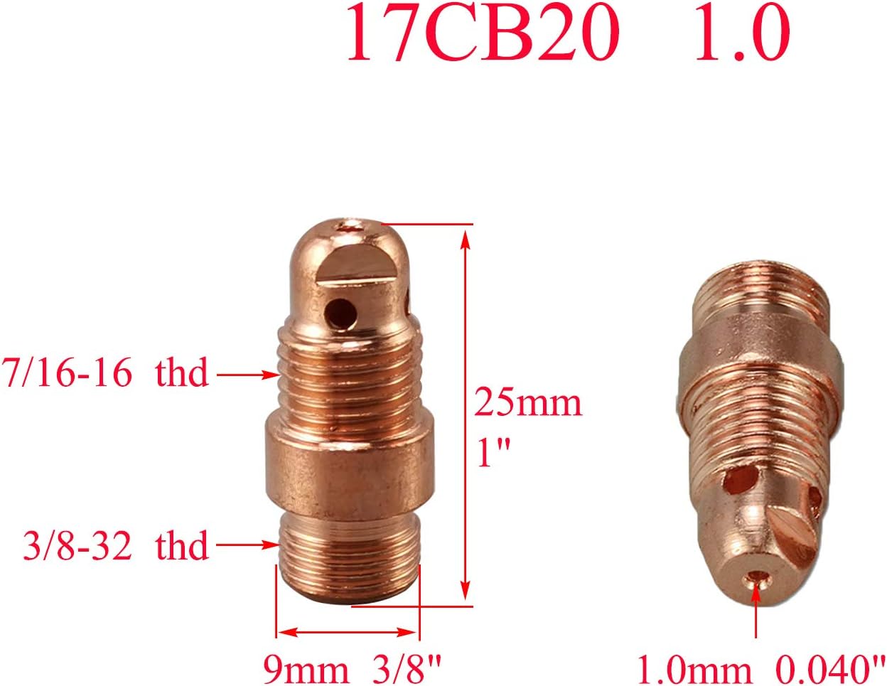 RIVERWELD TIG Welding Stubby Collet Bodies 17CB20 10N22S .040" 15pcs