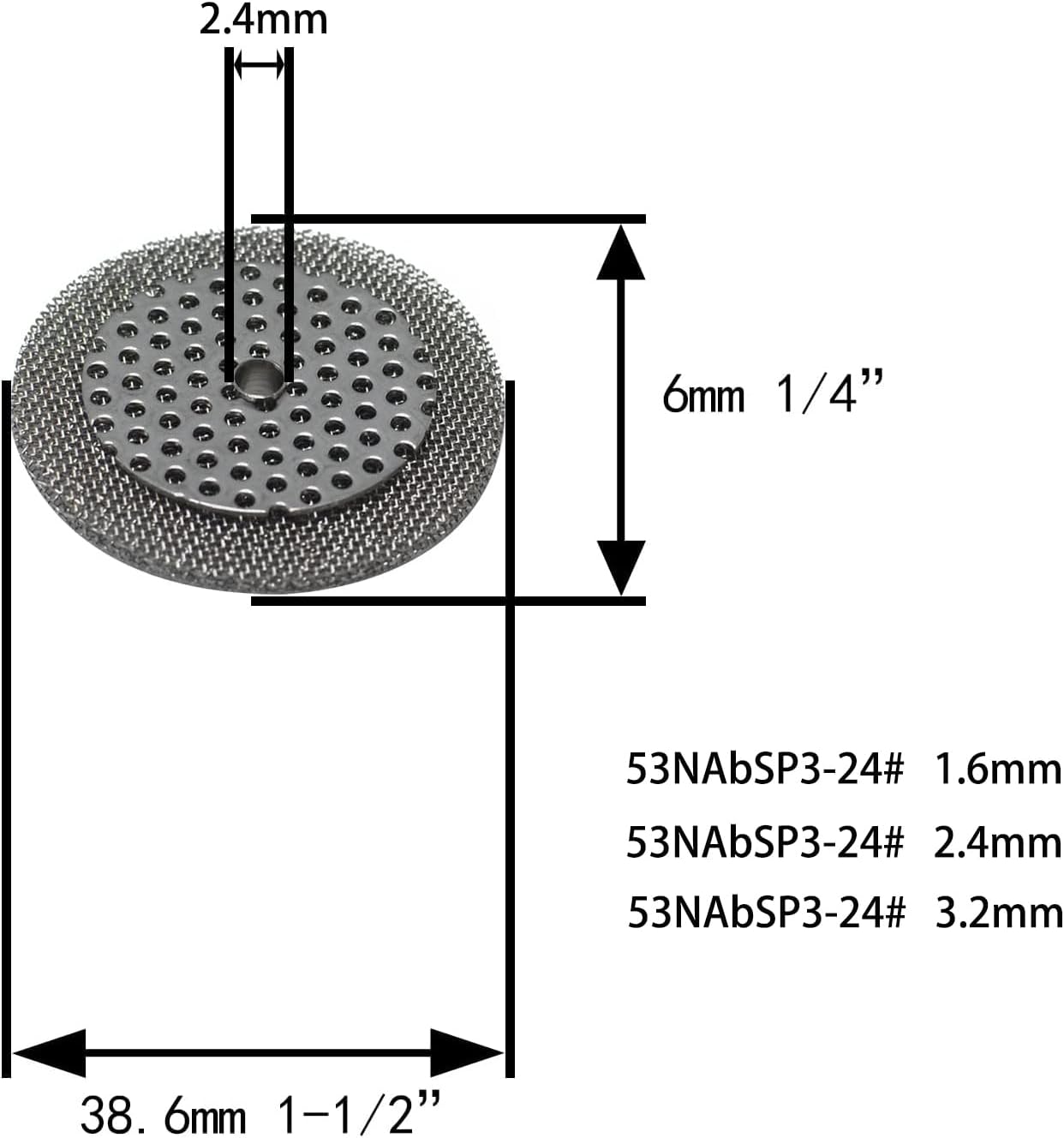 RIVERWELD TIG Screen 53NABSP3-24# 3/32" 2.4mm 4pcs