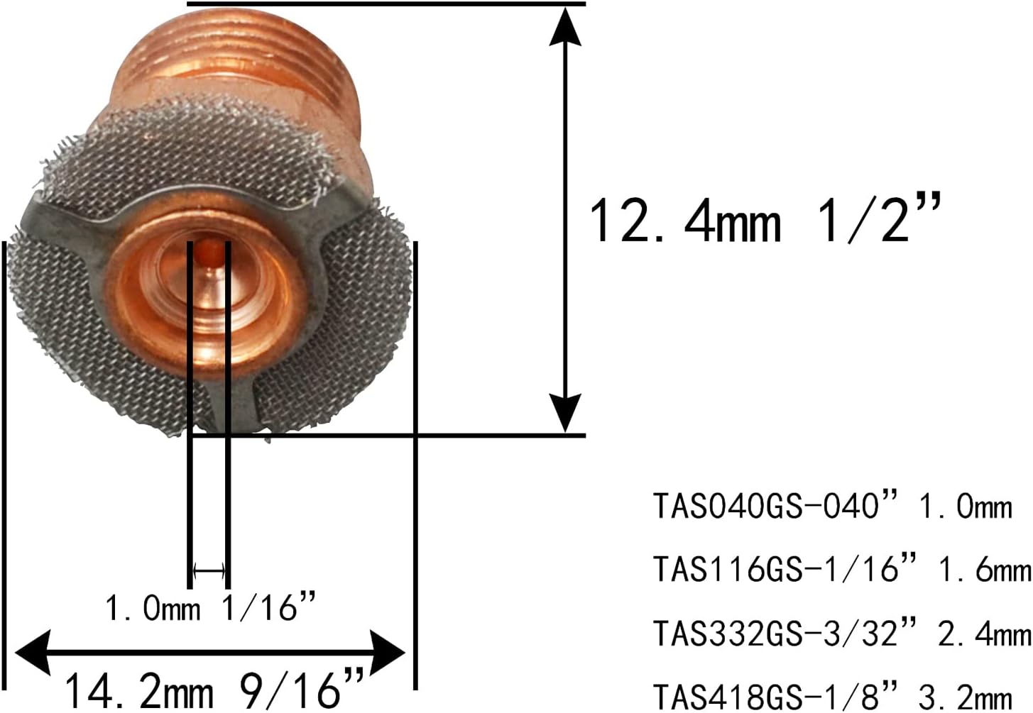 RIVERWELD TIG Wedge Collet Body 2C series Glass Cups 2P7GS 3/4" 19.5mm kit