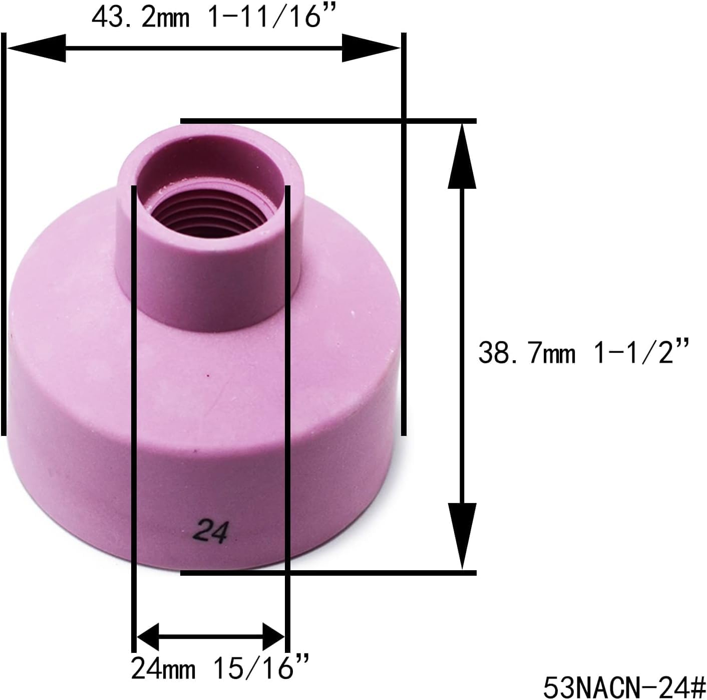RIVERWELD TIG Ceramic Cups Alumina Nozzle H type 53NAHCN -24# 2pcs