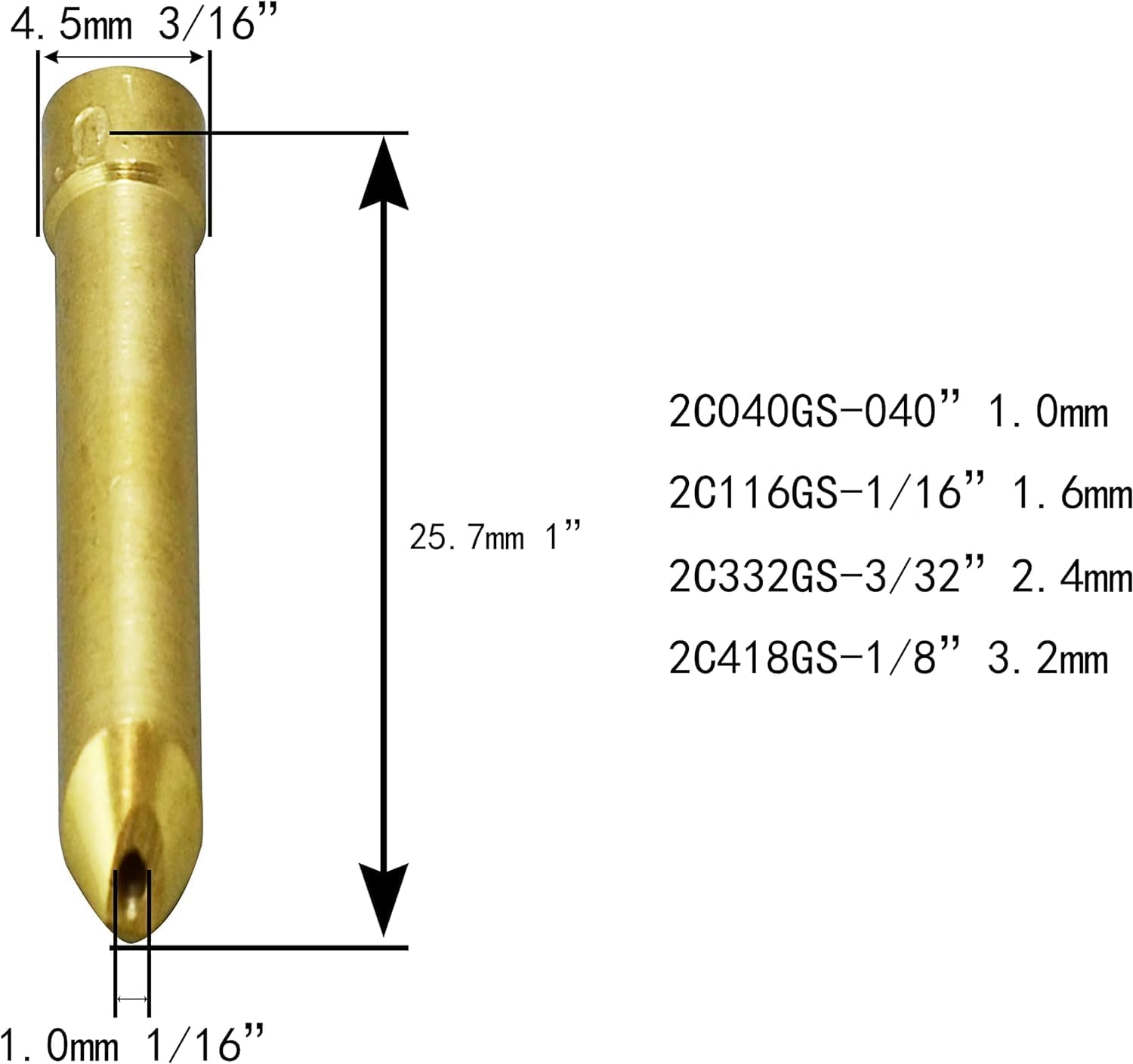 RIVERWELD TIG Wedge Collet 2C418GS 1/8" 3.2mm Kit 10pcs