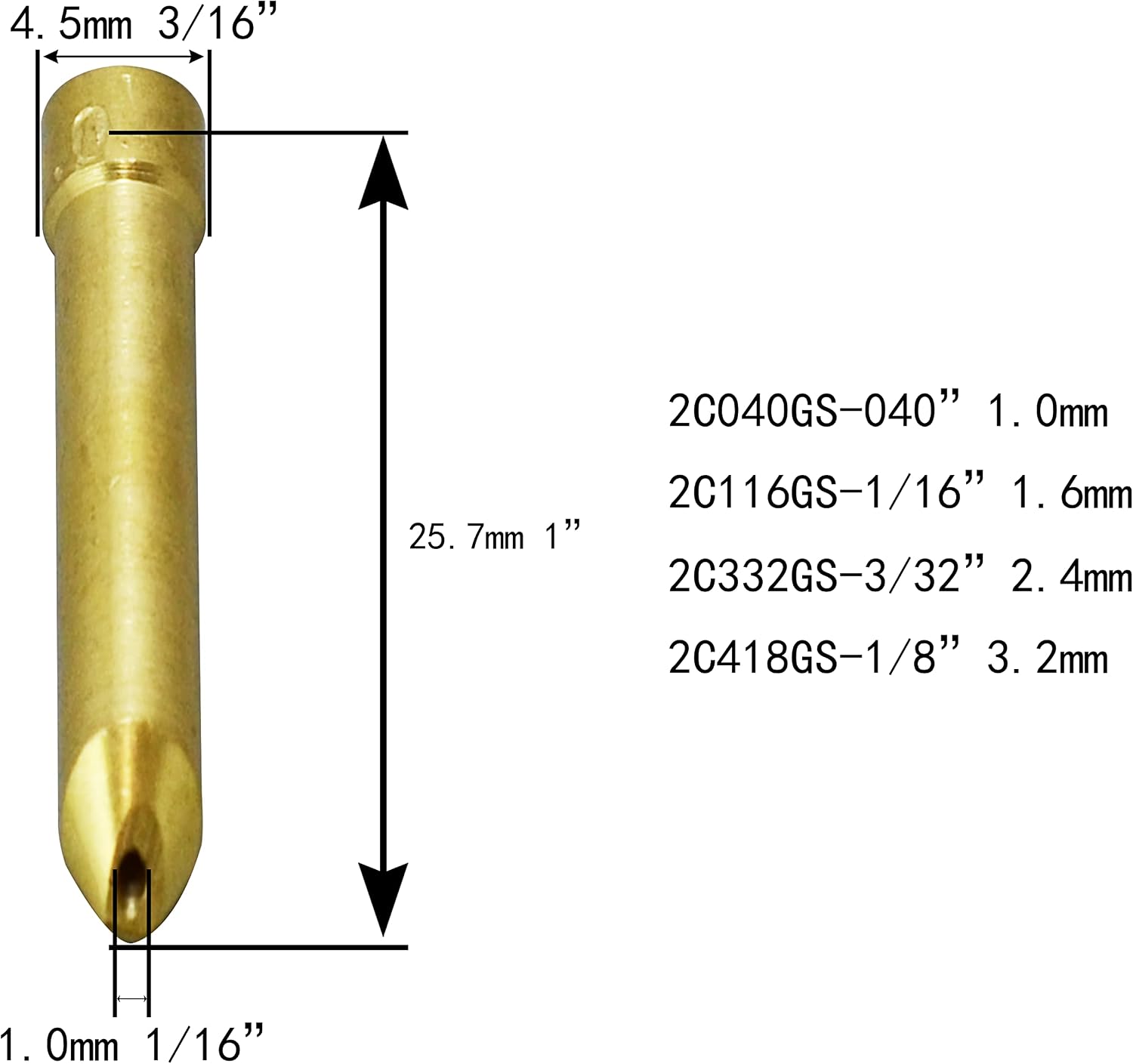 RIVERWELD TIG Wedge Collet Bodies 2C 13N series Quartz Nozzle 2P7GS 2P8GS