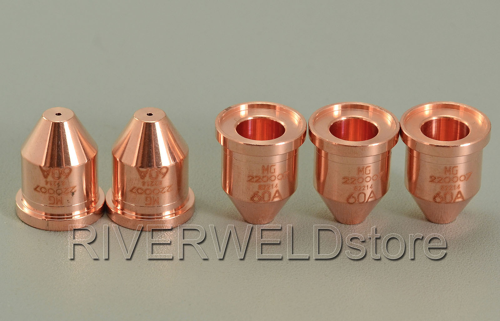 Hypertherm Nozzle 220007 60 Amp for Powermax 600 800 900 1000 1100 1250 1650 RT60 / RT60M T80 / T80M RT80 / RT80M T100 / T100M Hand / Machine Torches Consumables Pack of 5