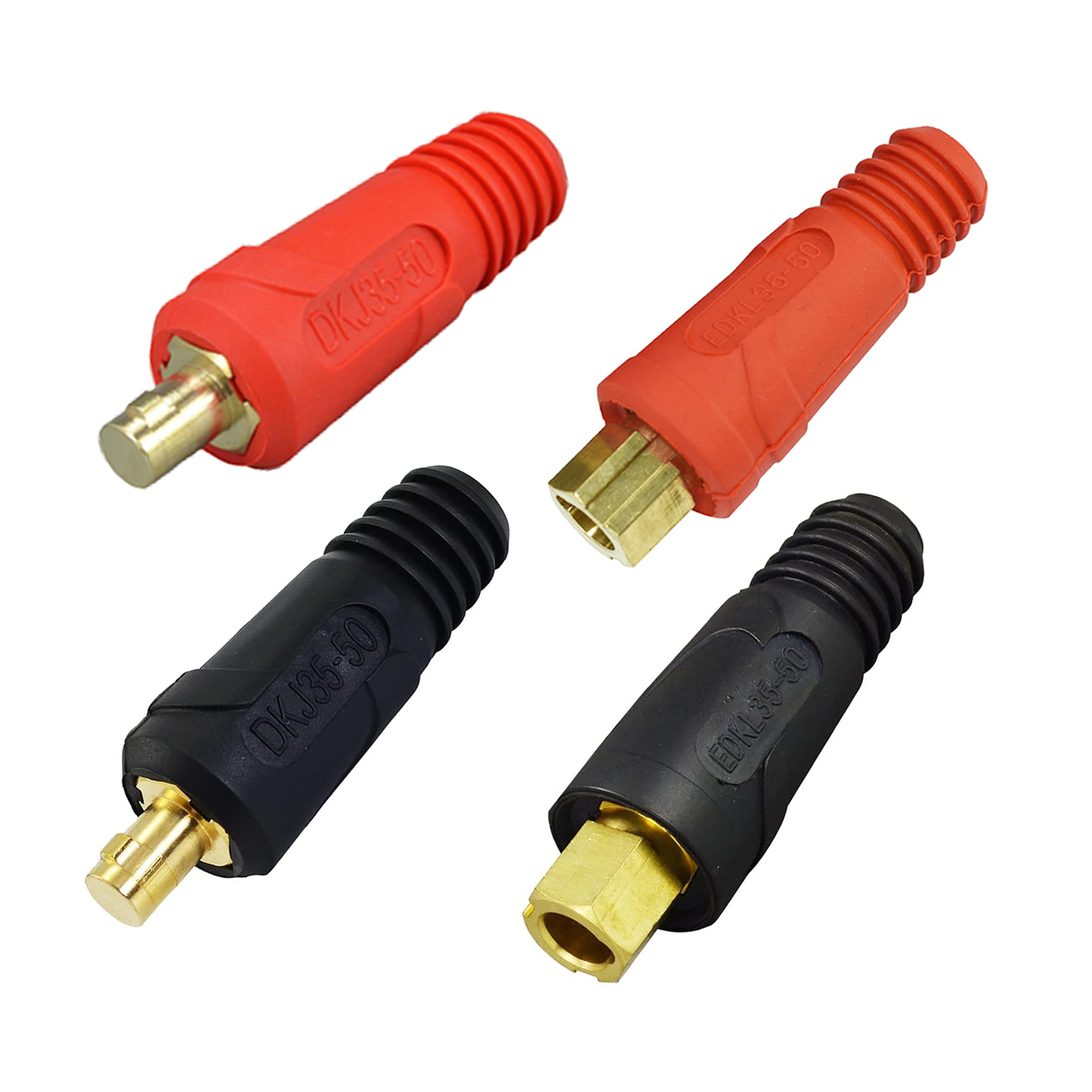 RIVERWELD TIG Welding Cable Joint Quick Connector Pair Dinse-Style 315Amp (#4-#1) 35-50 SQ-MM DKJ35-50 & EDKL35-50 Pack of 4