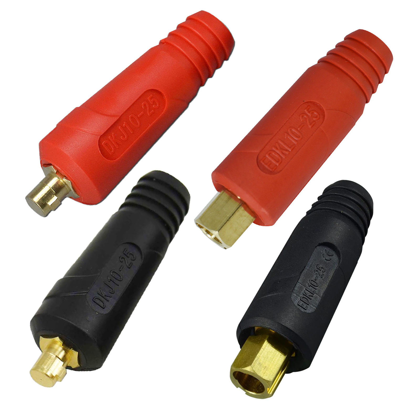 RIVERWELD TIG Welding Cable Panel Connector-plug DKJ10-25 & EDKL10-25 200Amp Dinse Quick Fitting Pack of 4