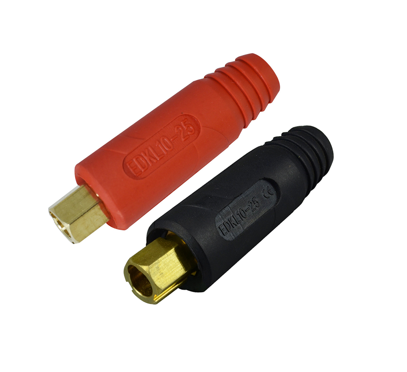 RIVERWELD TIG Welding Cable Panel Connector-plug EDKL10-25 200Amp Dinse Quick Fitting Red and Black Color Pack of 2