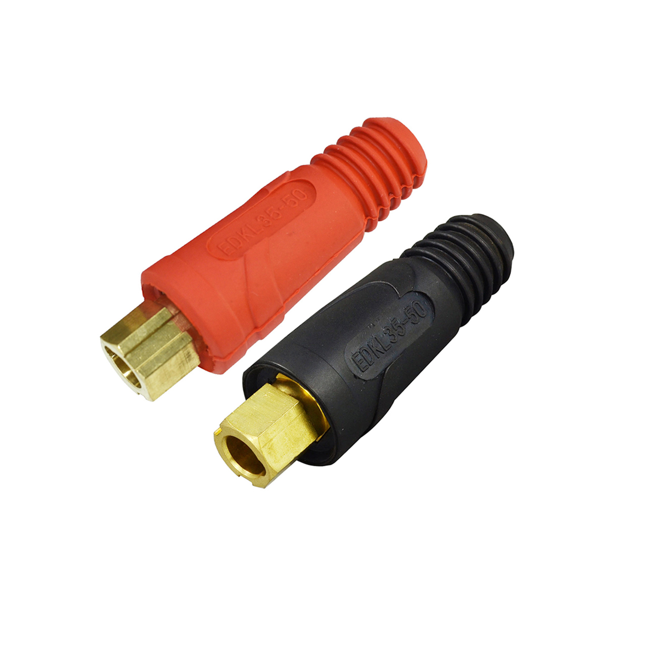 RIVERWELD TIG Welding Cable Panel Connector-plug EDKL35-50 315Amp Dinse Quick Fitting Red and Black Color Pack of 2