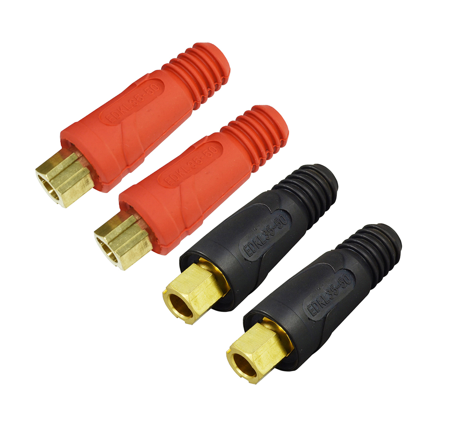 RIVERWELD TIG Welding Cable Panel Connector-plug EDKL35-50 315Amp Dinse Quick Fitting Red and Black Color Pack of 4