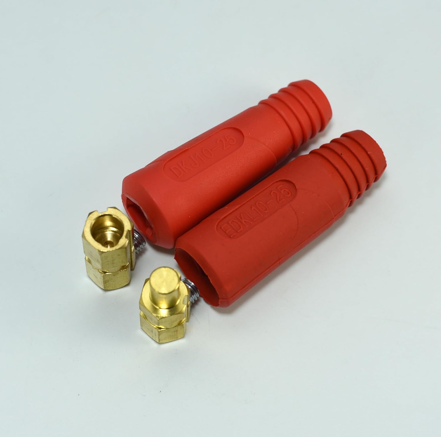 RIVERWELD TIG Welding Cable Panel Connector-plug DKJ10-25 & EDKL10-25 200Amp Dinse Quick Fitting Red Color Pack of 4