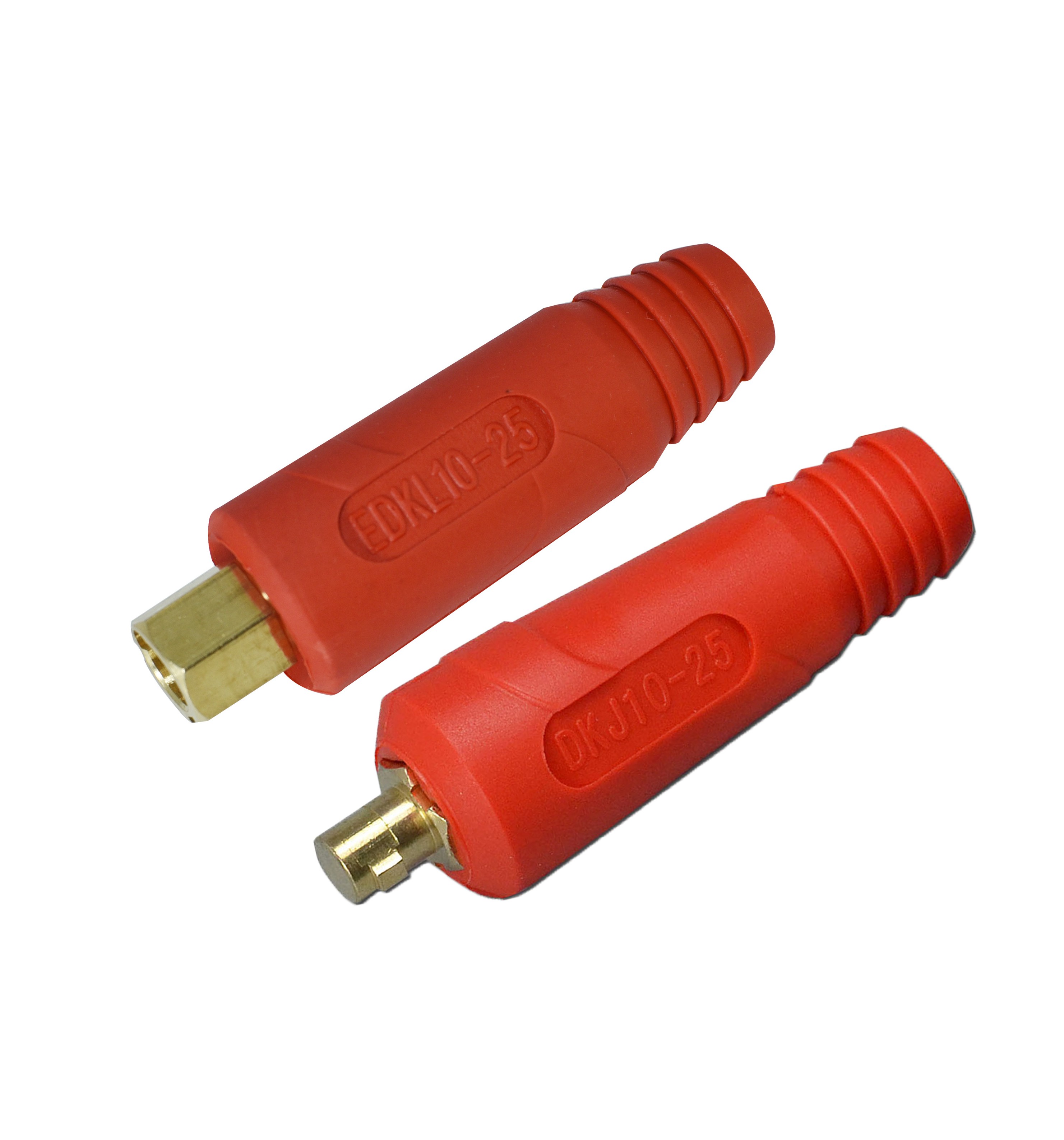 RIVERWELD TIG Welding Cable Panel Connector-plug DKJ10-25 & EDKL10-25 200Amp Dinse Quick Fitting Red Color Pack of 2