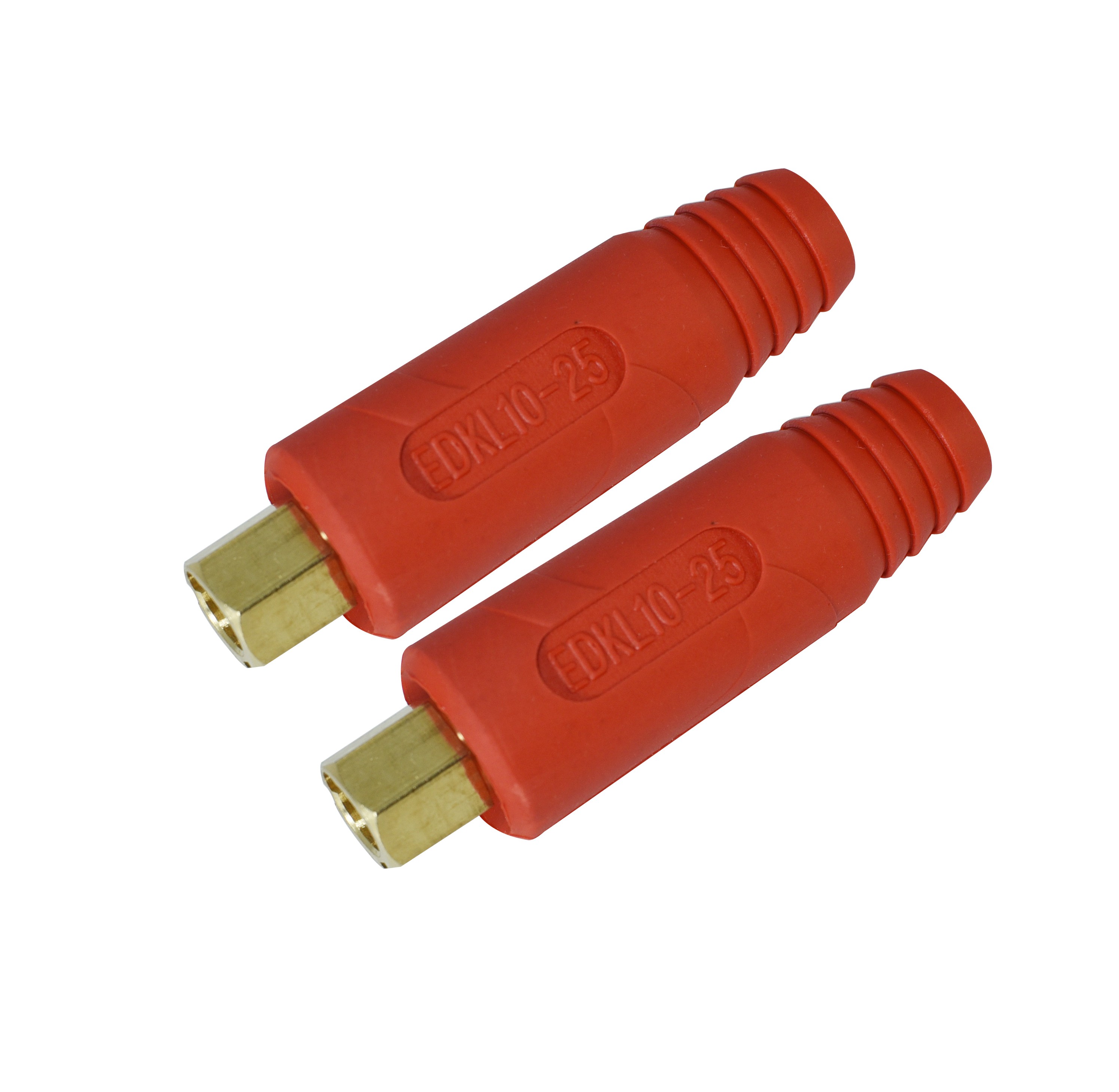 RIVERWELD TIG Welding Cable Panel Connector-plug EDKL10-25 200Amp Dinse Quick Fitting Red Color Pack of 2