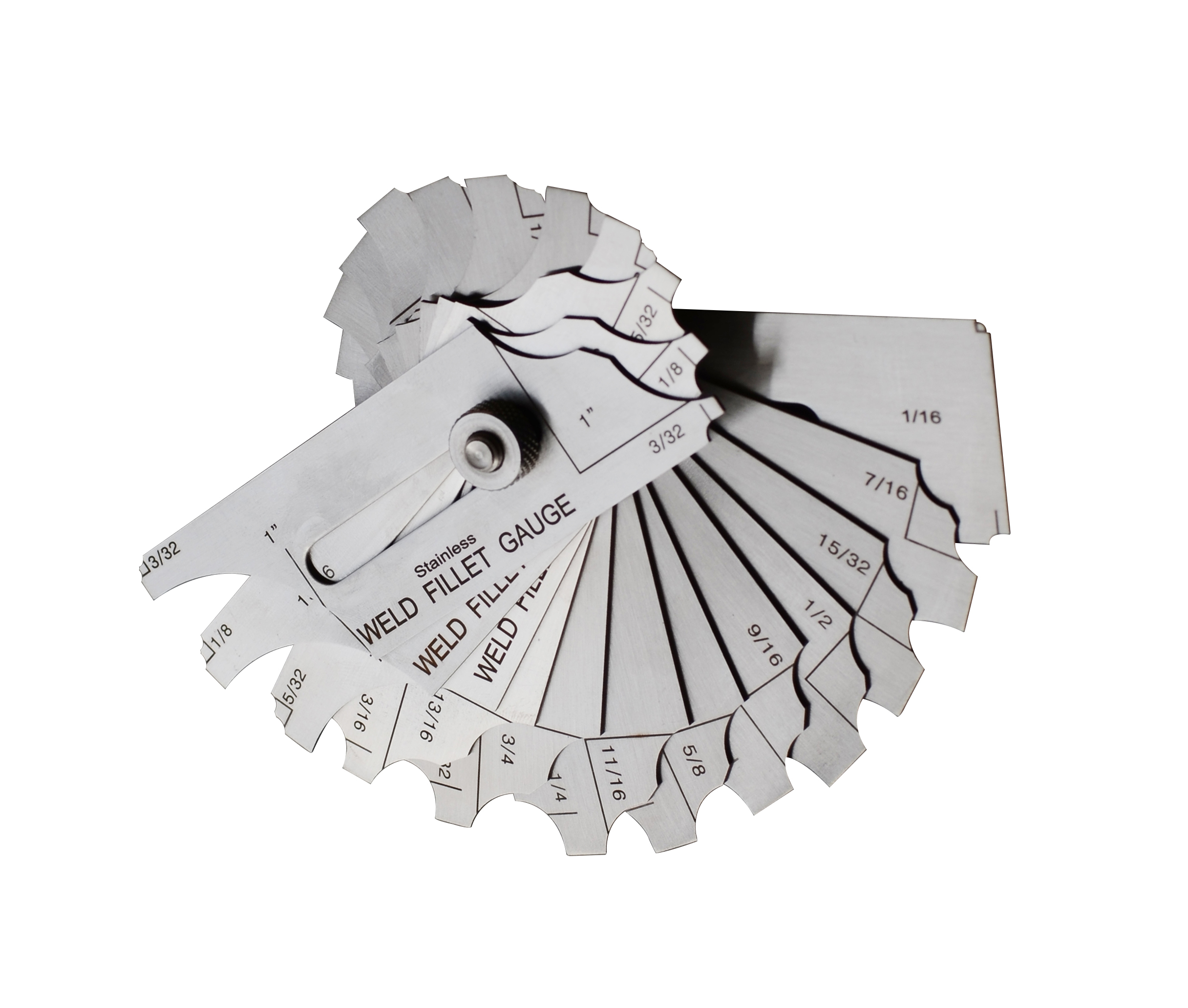 RIVERWELD 12 Piece Fillet Weld Set 1/32" increments to 1/2", 1/16" increments to 1" Inch RL Gauge Welding Inspection Test Ulnar