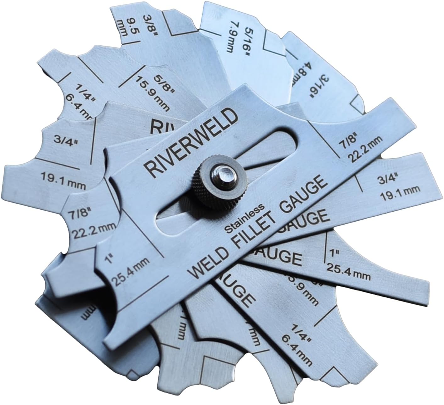 7piece Fillet Weld Set Gage RL Gauge Welding Inspection Test Ulnar Metric & Inch - Foto 4