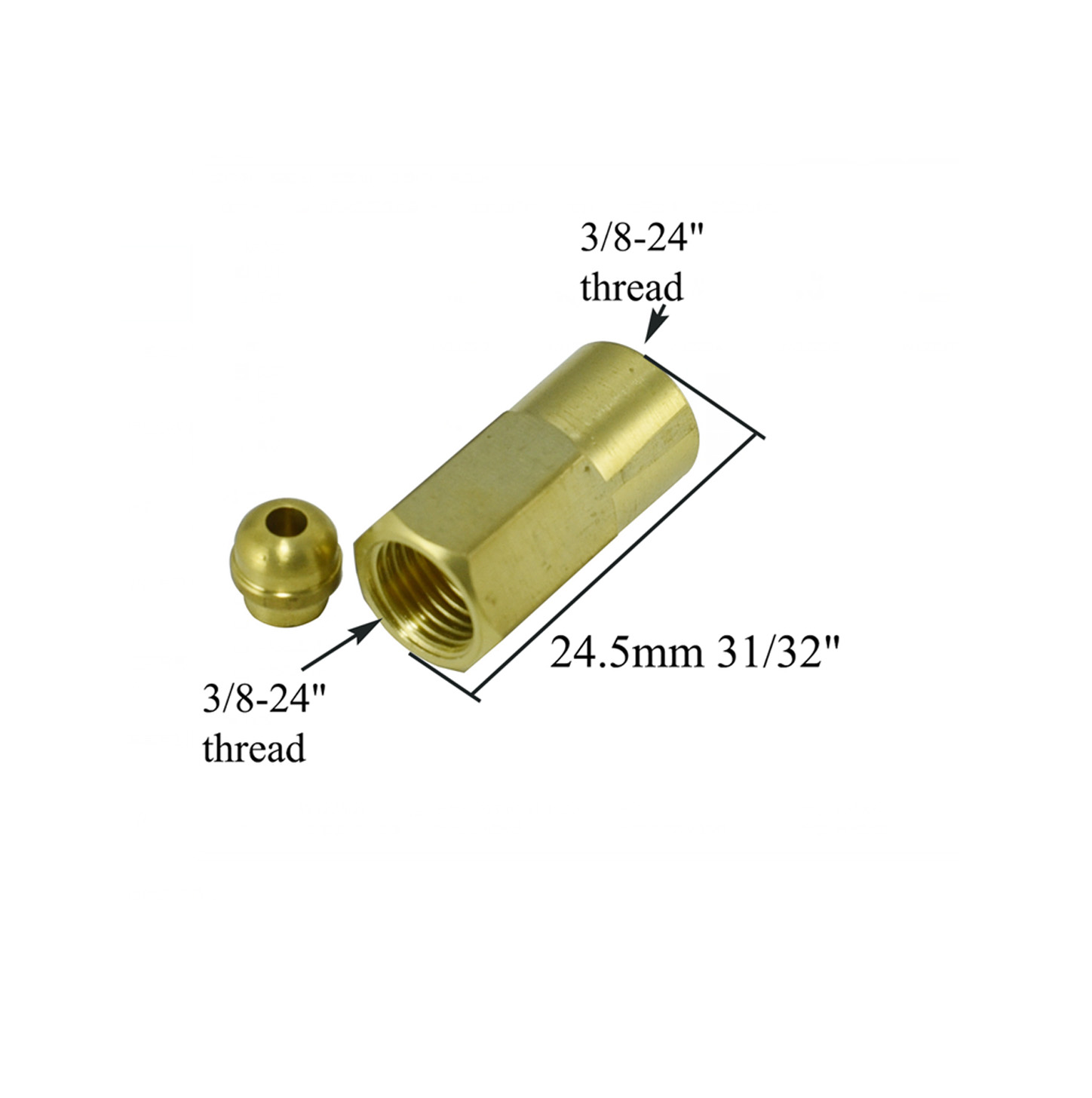 RIVERWELD TIG Welding Torch Fitting Connector Adapter 3/8-24 Change 3/8-24