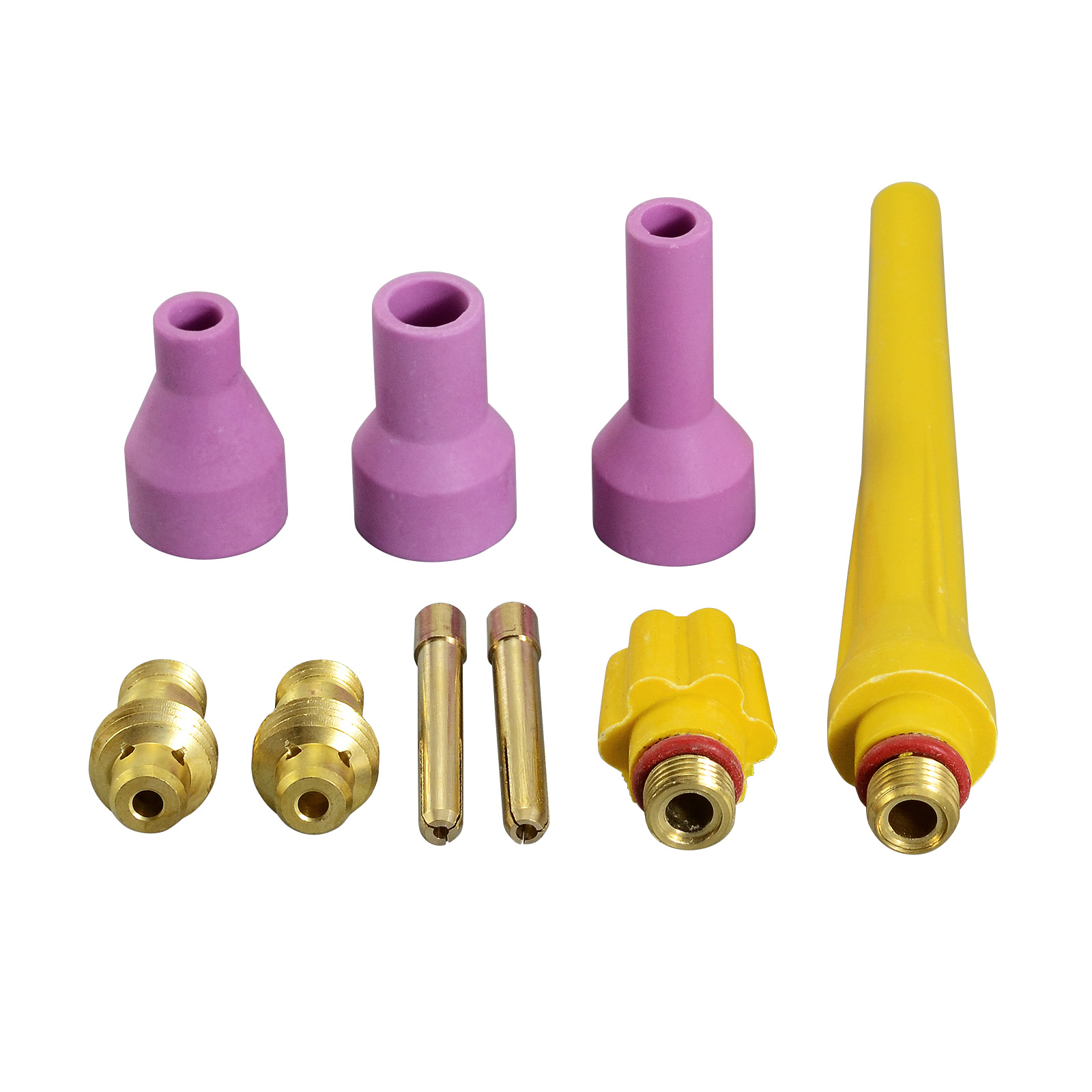 TIG KIT Alumina Nozzle Collet Bodies Back Cap Fit QQ150 QQ150A TIG Welding Torch 9pcs