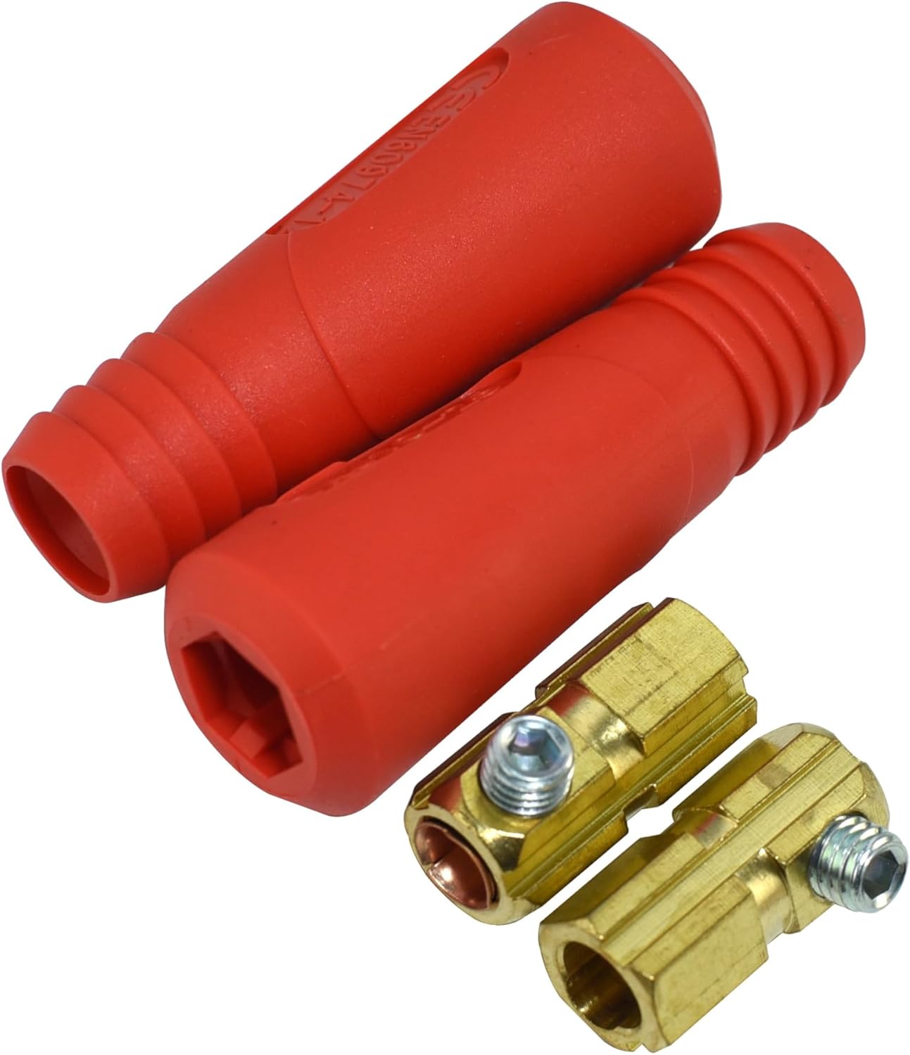 RIVERWELD TIG Welding Cable Panel Connector-plug EDKL10-25 200Amp Dinse Quick Fitting Red Color Pack of 2
