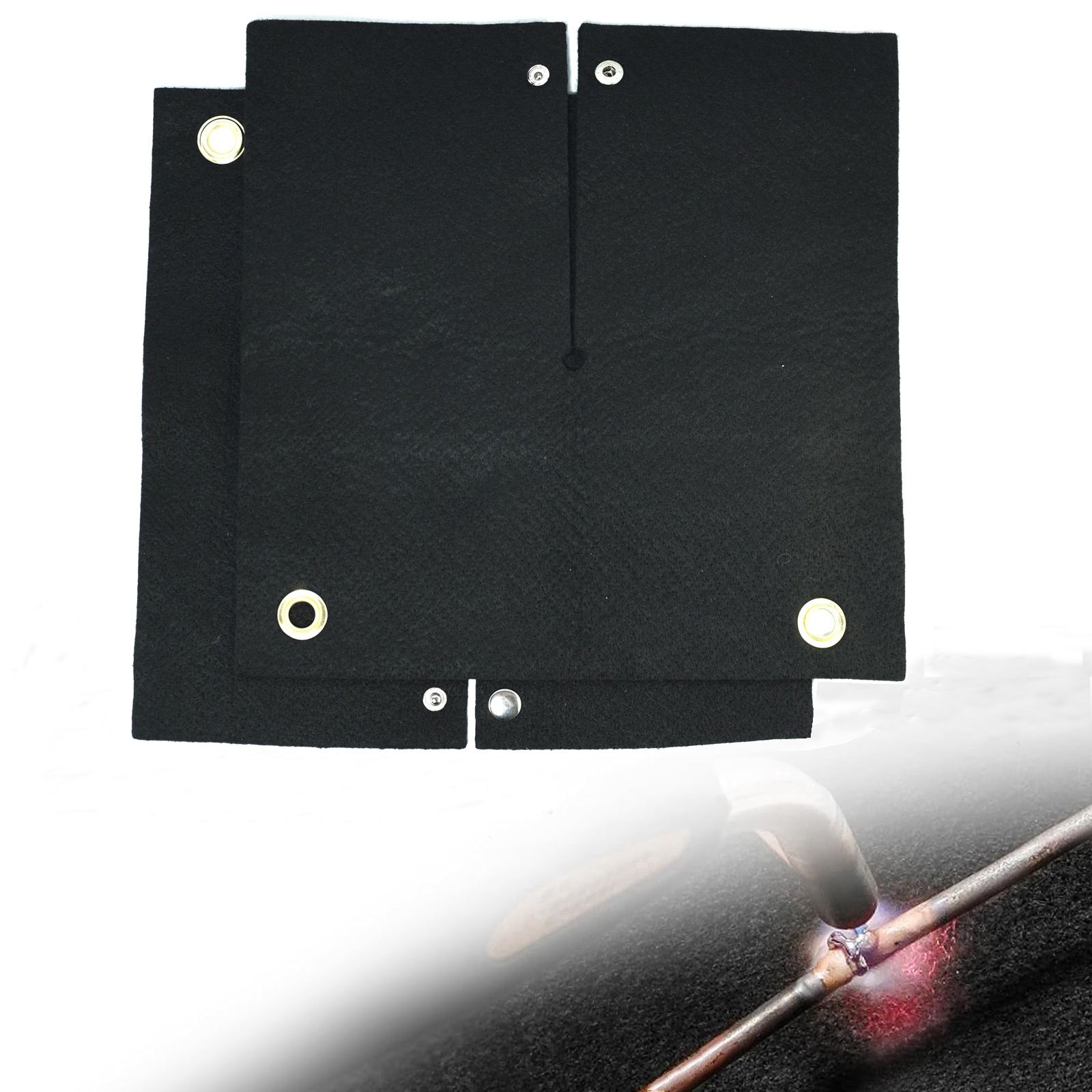 RIVERWELD Tear Resistant Fabric Carbon Fiber Felt Mat Welding Blankets, Heat Shield Withstand High Temperature, Fireproof Mat for Soldering Brazing Plumbing 12"x12" Pack of 2