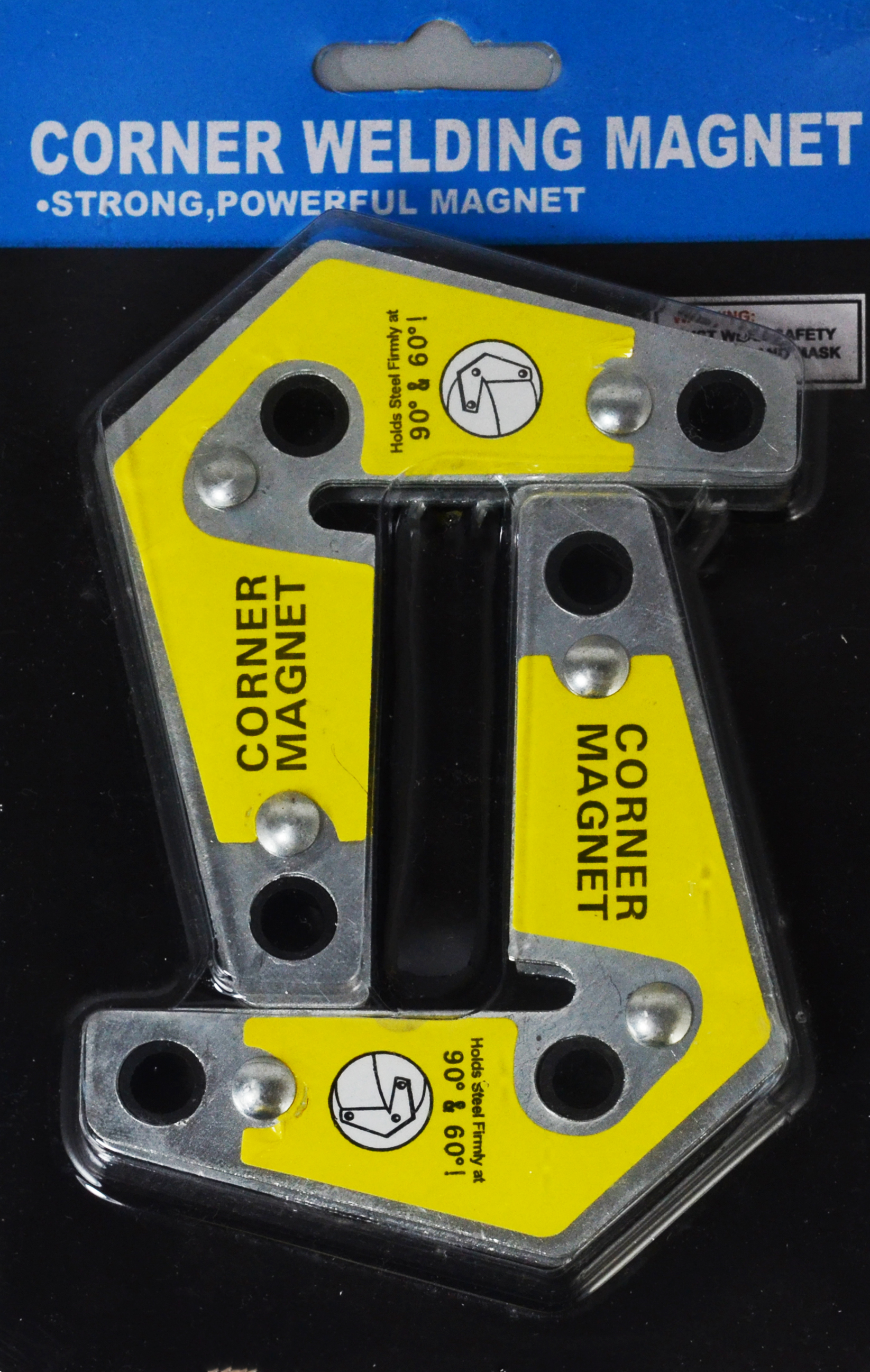 RIVERWELD Magnetic Corner Squares Strong Powerful Welding Magnet Bevel 90° & 60° Angle Setting Max Pull Force 30 lbs 3-1/4 x 3-3/4 x 5/8″ Twin Pack