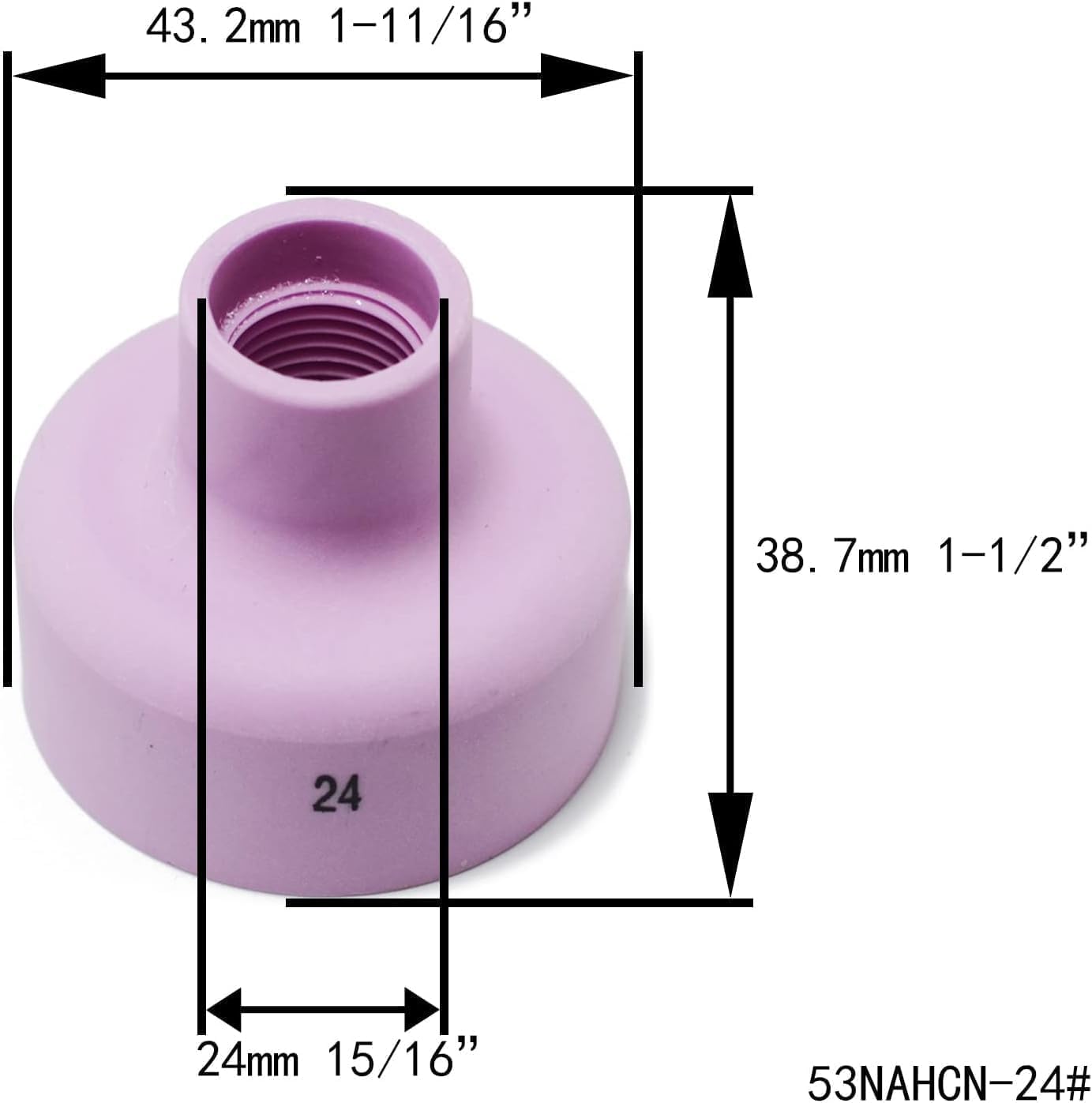 RIVERWELD TIG Ceramic Cups Nozzles 53NACN -12# 14# 16# 24# Assorted size kit for SR WP 9 20 17 18 26 TIG Welding Torches 10pcs