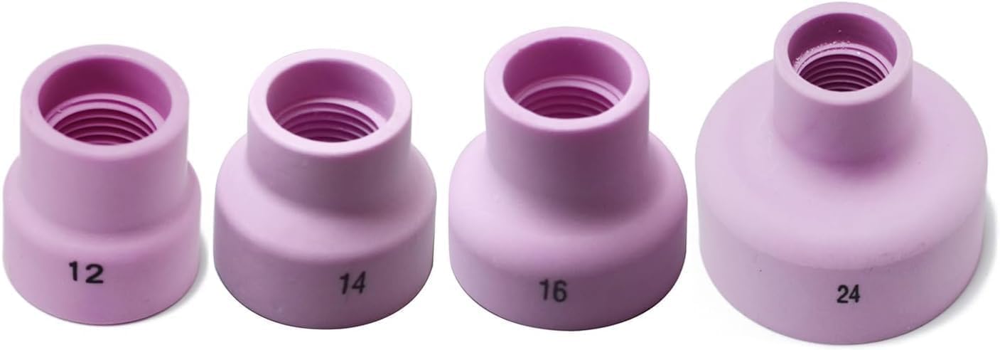 RIVERWELD TIG Ceramic Cups Nozzles 53NACN -12# 14# 16# 24# Assorted size kit for SR WP 9 20 17 18 26 TIG Welding Torches 10pcs