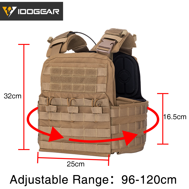 IDOGEAR Molle Tactical CPC Vest Body Armor Outdoor Combat Carrier Plate Genuine Pure Color Series 3313