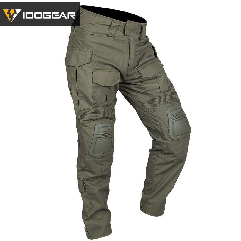 IDOGEAR Men's G3 Tactical Pants with Knee Pads Rapid Assault Camo Trousers move flexibly 3201