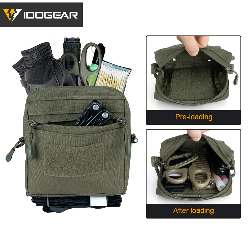 IDOGEAR  MOLLE Pouch General Purpose GP Bag  Utility EDC Tooling Storage Pack Square Accessory Pouch 35105