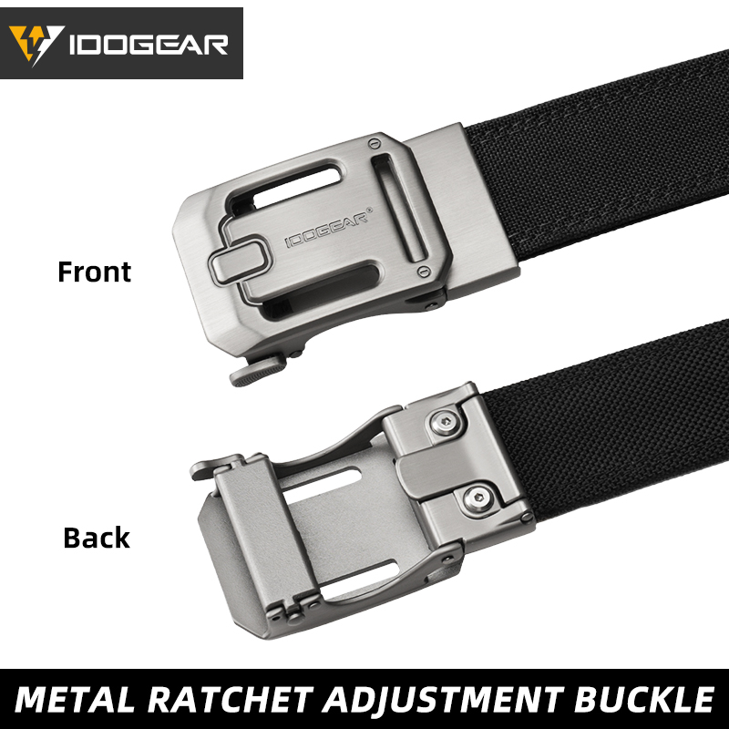 IDOGEAR Tactical 1.5" Ratchet Nylon Belt with Adjustable Metal Buckle Reinforce Sport Belt 3447